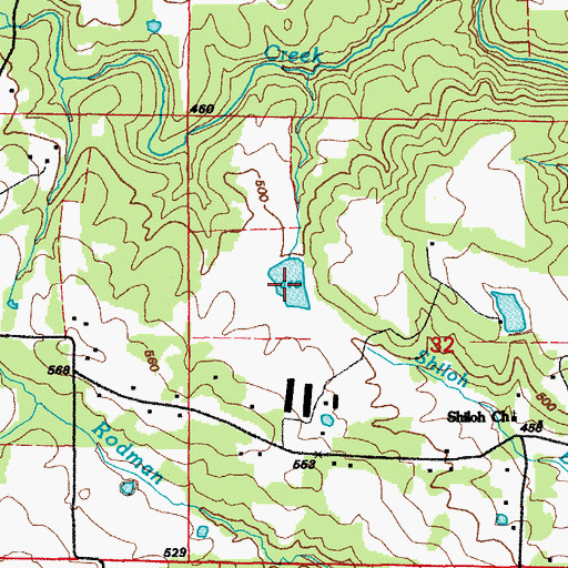 Topographic Map of Lercher Lake Number Two Dam, AR