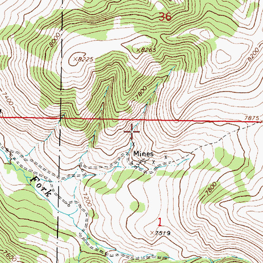 Topographic Map of Peterson Mine, MT