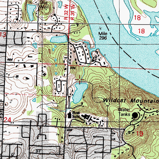 Topographic Map of Wildcat Mountain Lake Dam, AR