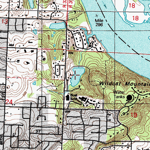 Topographic Map of Wildcat Mountain Lake, AR