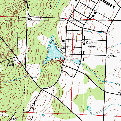Topographic Map of Willies Lake Dam, AR