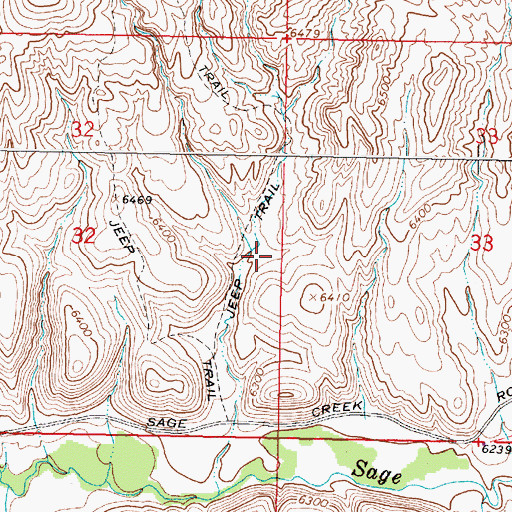 Topographic Map of 12S08W32DAAA01 Well, MT