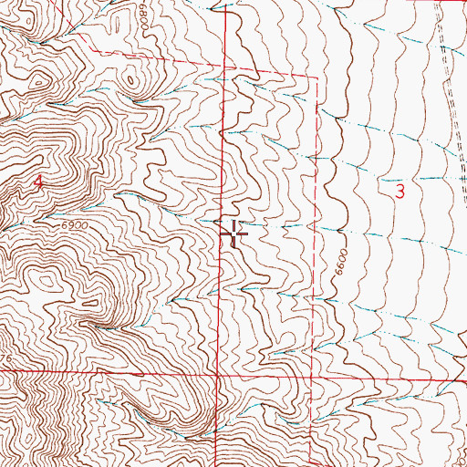 Topographic Map of 12S08W03CBBD01 Well, MT