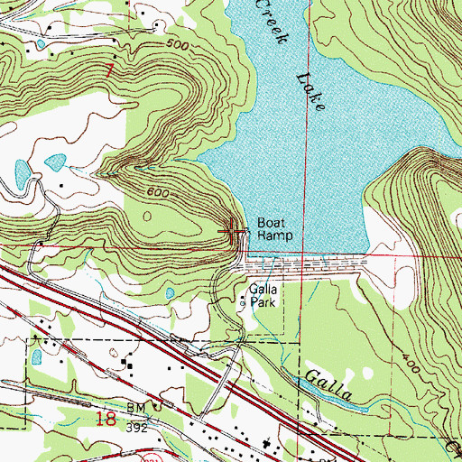 Topographic Map of Galla Watershed Site One Lake Dam, AR