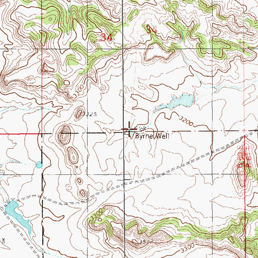 Topographic Map of 01N60E34CDDD01 Well, MT