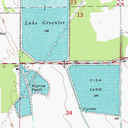 Topographic Map of Lake Greenlee Reservoir Dam, AR