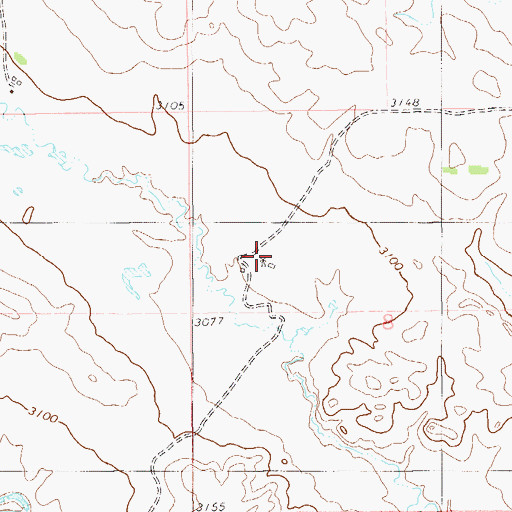 Topographic Map of 01N61E08BCDA01 Well, MT