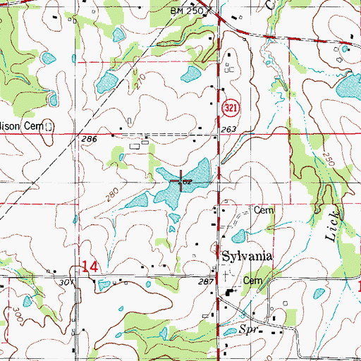 Topographic Map of Mintons Lake, AR
