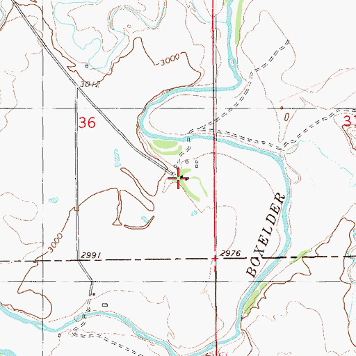 Topographic Map of 02N61E36DADC01 Well, MT