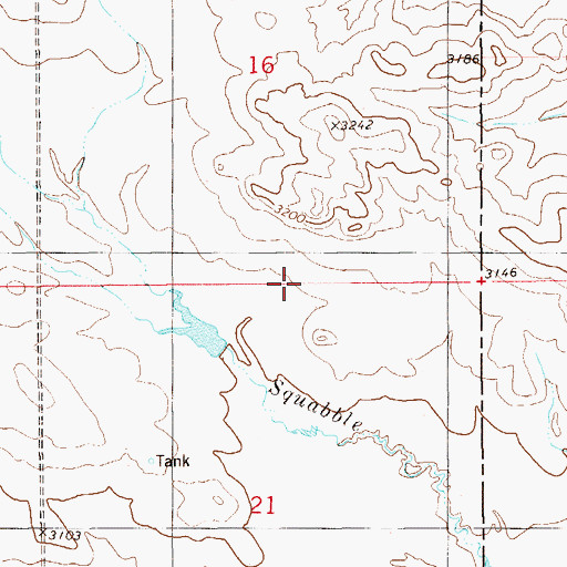 Topographic Map of 02N61E20AABB01 Well, MT
