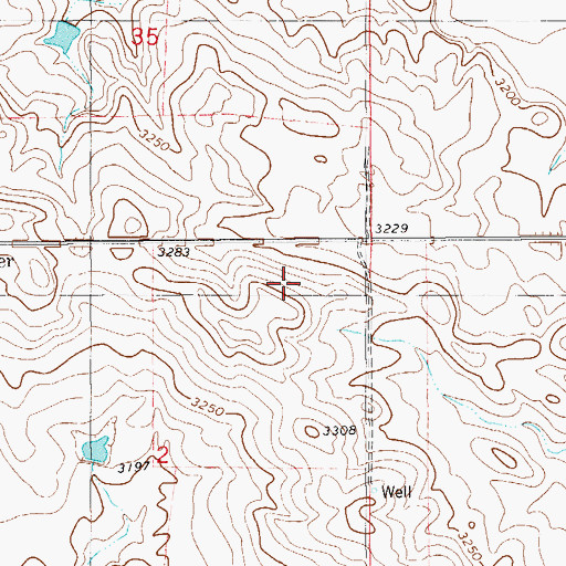 Topographic Map of 03N60E02AAAA01 Well, MT
