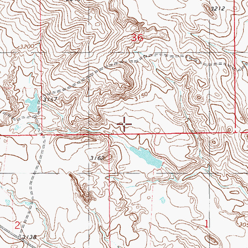 Topographic Map of 04N59E32CACD01 Well, MT