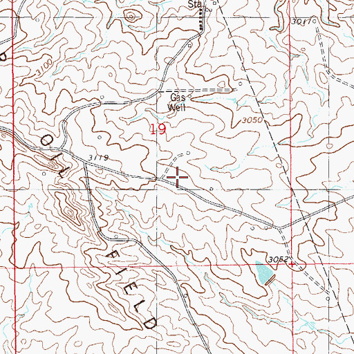 Topographic Map of 04N62E19DC__01 Well, MT