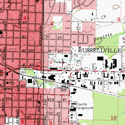 Topographic Map of Hughes Community Center, AR