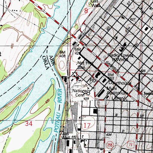Topographic Map of Fort Smith Trolly Museum, AR