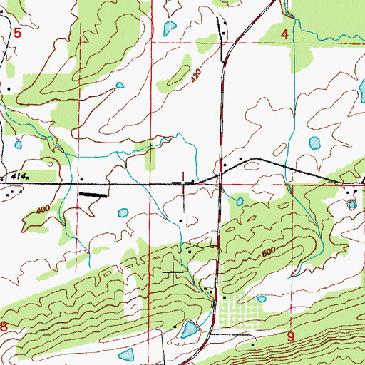 Topographic Map of Hammondsville, AR