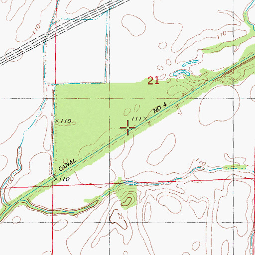 Topographic Map of Canal Number 4, AR