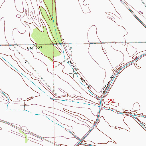 Topographic Map of Ditch Number 14, AR