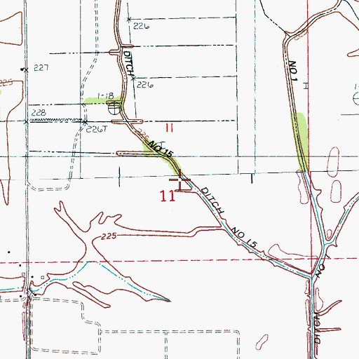 Topographic Map of Ditch Number 15, AR