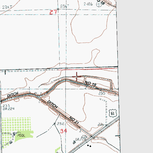 Topographic Map of Ditch Number 19, AR
