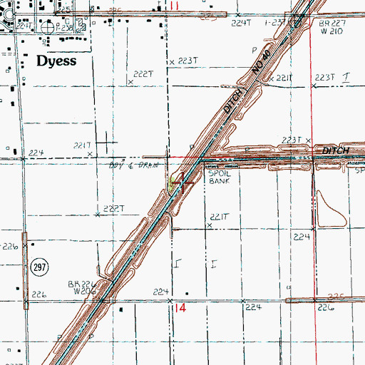 Topographic Map of Ditch Number 40-C, AR