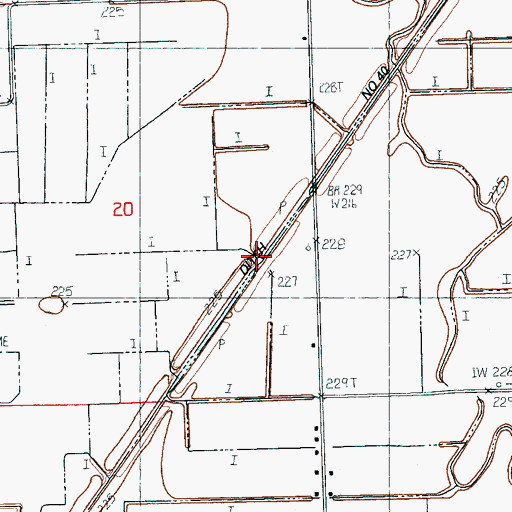 Topographic Map of Ditch Number 40b, AR