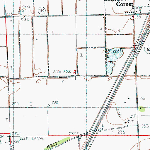 Topographic Map of Ditch Number 45, AR