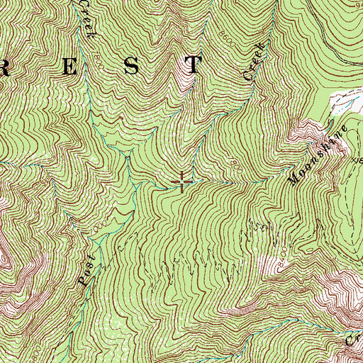 Topographic Map of Moonshine Creek, AZ