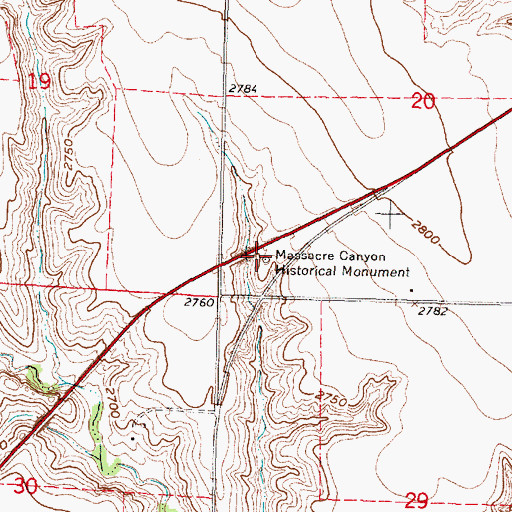 Topographic Map of Massacre Canyon Historical Monument, NE