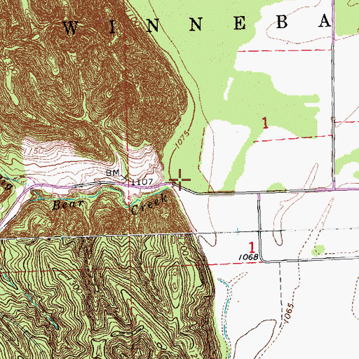 Topographic Map of Big Bear Creek, NE