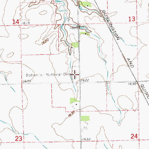 Topographic Map of Bohemian National Cemetery, NE