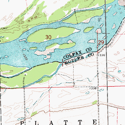 Topographic Map of Bone Creek, NE