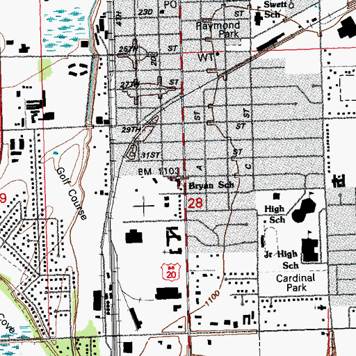 Topographic Map of Bryan School, NE
