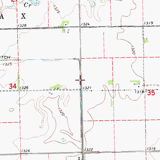 Topographic Map of Byrne Ditch, NE