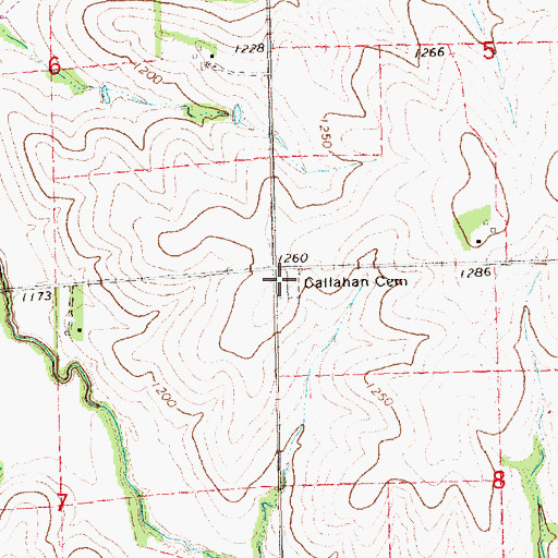 Topographic Map of Callahan Cemetery, NE