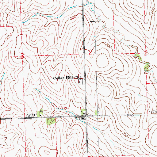 Topographic Map of Cedar Hill Church, NE