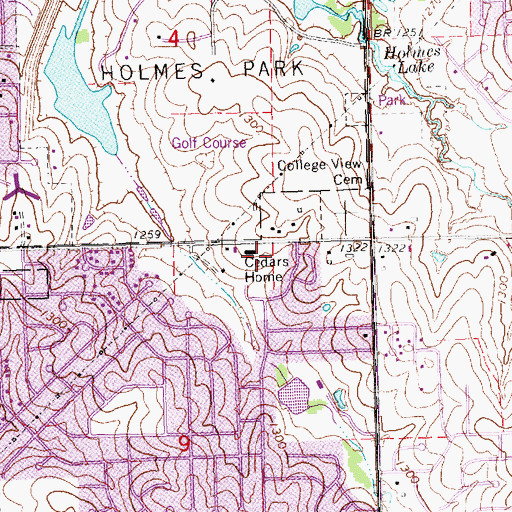 Topographic Map of Cedars Home, NE