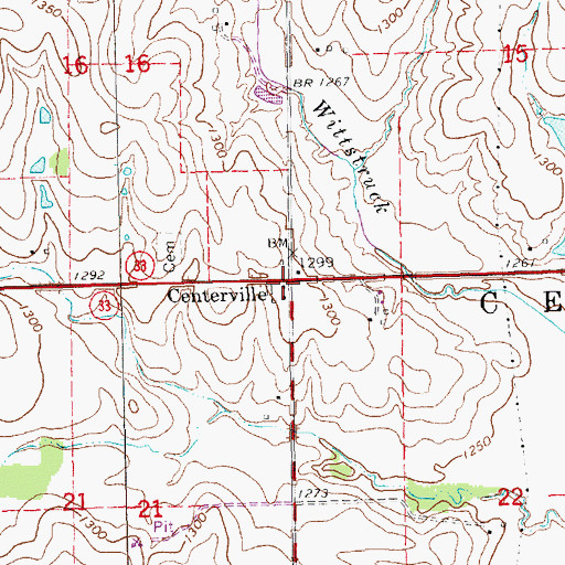 Topographic Map of Centerville, NE