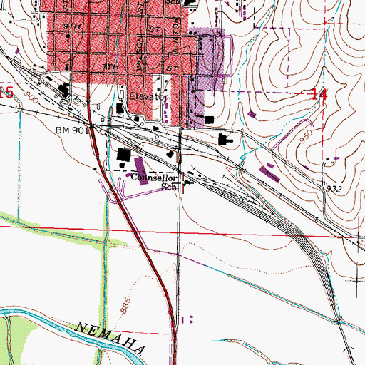 Topographic Map of Counsellor School, NE