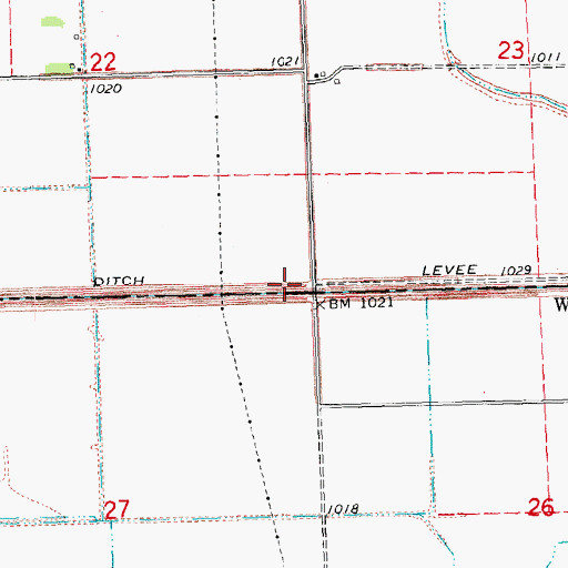 Topographic Map of County Line Ditch, NE