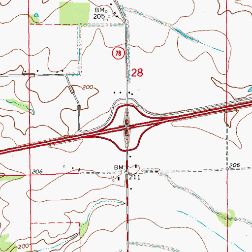 Topographic Map of Interchange 221, AR