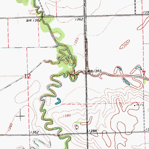 Topographic Map of East Fork Maple Creek, NE