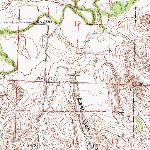 Topographic Map of East Oak Canyon, NE