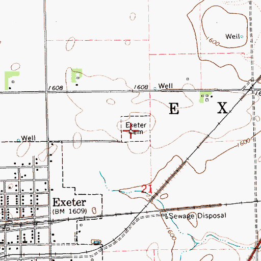 Topographic Map of Exeter Cemetery, NE