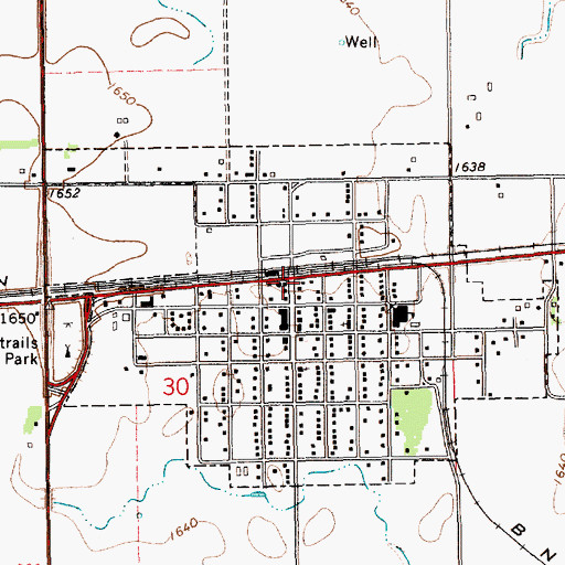 Topographic Map of Fairmont, NE