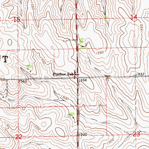 Topographic Map of Fischer School, NE