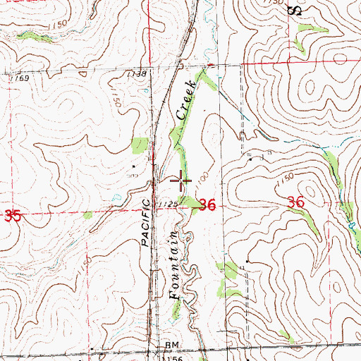 Topographic Map of Fountain Creek, NE