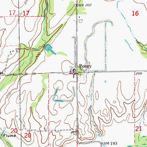 Topographic Map of Possey Church, AR