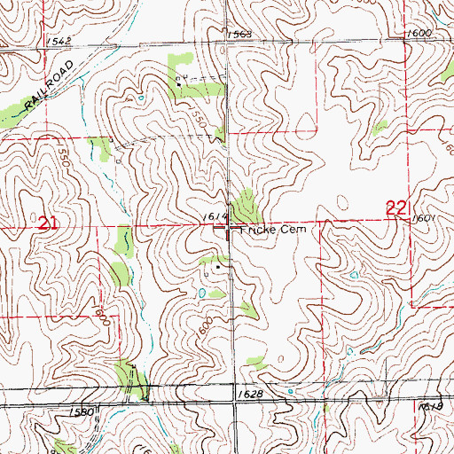 Topographic Map of Fricke Cemetery, NE