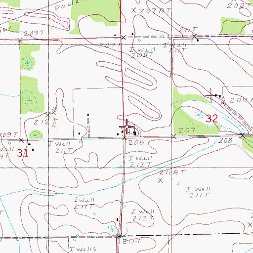 Topographic Map of Union Hill Cemetery, AR
